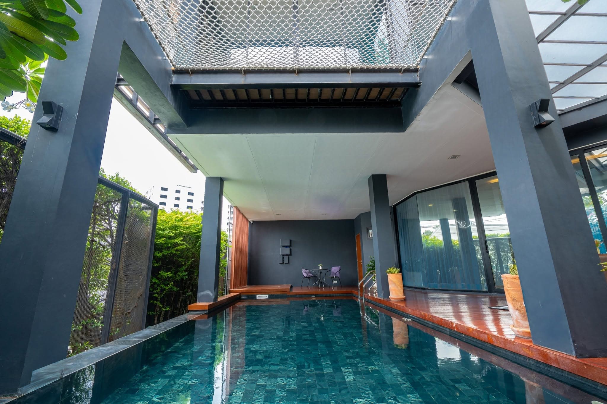 Indoor pool viewed from the upper floor