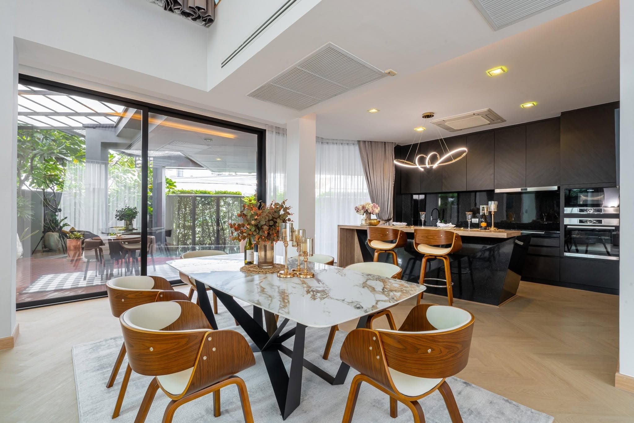 European kitchen and dining area